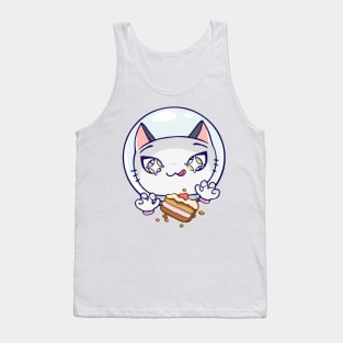 Space Cat and cake Tank Top